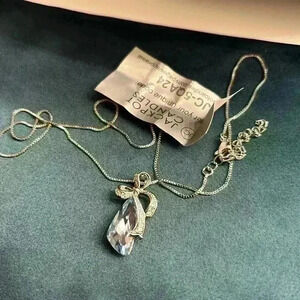 NEW Jackpot candle blue crystal ribbon necklace